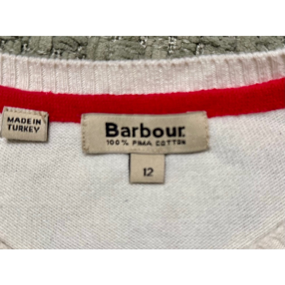 Barbour Pima Cotton Stripe Sweater Navy/Cream US Size 8/UK Size 12 - Picture 10 of 10